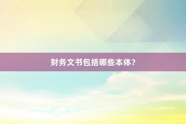 财务文书包括哪些本体?