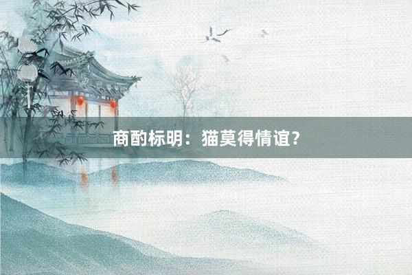 商酌标明：猫莫得情谊？